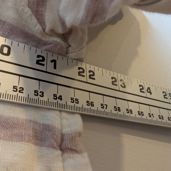 100% Linen Rachel Zoe Women's Medium Striped Purple Beige Button Down Top - Picture 7 of 7